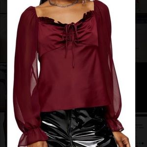 Topshop Chiffon Sleeve Palermo Blouse | NWoutT